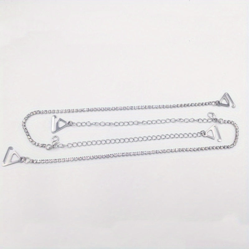 2 Pieces Rhinestone Shoulder Straps for Lingerie and Bras Adjustable Sparkling Embellishments