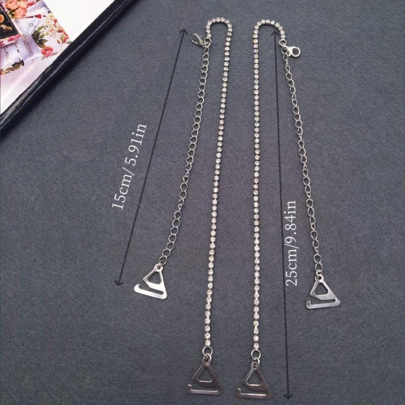 2 Pieces Rhinestone Shoulder Straps for Lingerie and Bras Adjustable Sparkling Embellishments