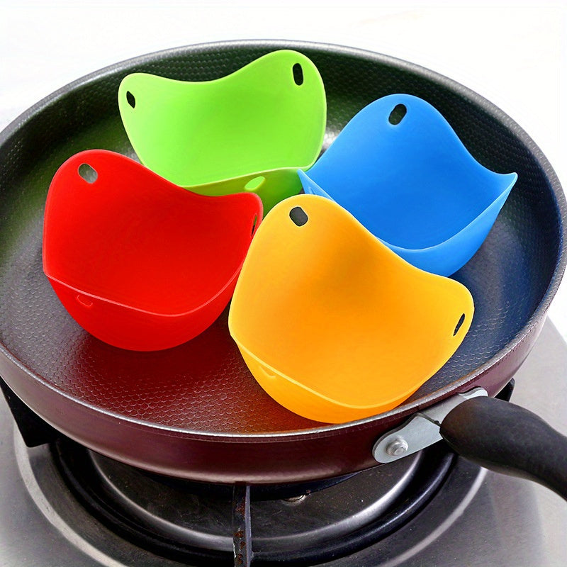 Set of Four Silicone Egg Poachers Non-Stick Microwave Safe Kitchen Tools