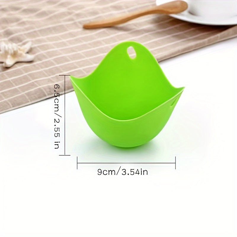 Set of Four Silicone Egg Poachers Non-Stick Microwave Safe Kitchen Tools