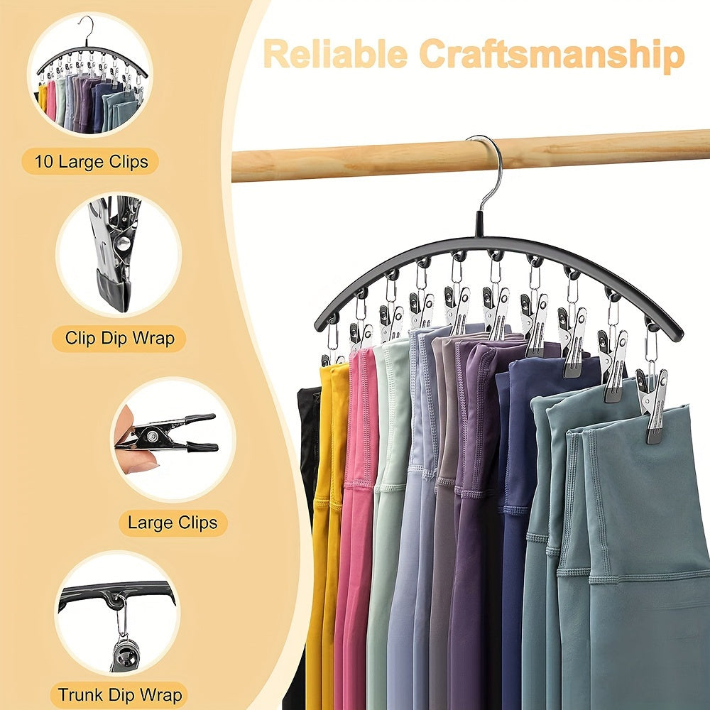 10-Clip Metal Hanger for Jeans Leggings and Hats Space-Saving Durable Multi-Purpose
