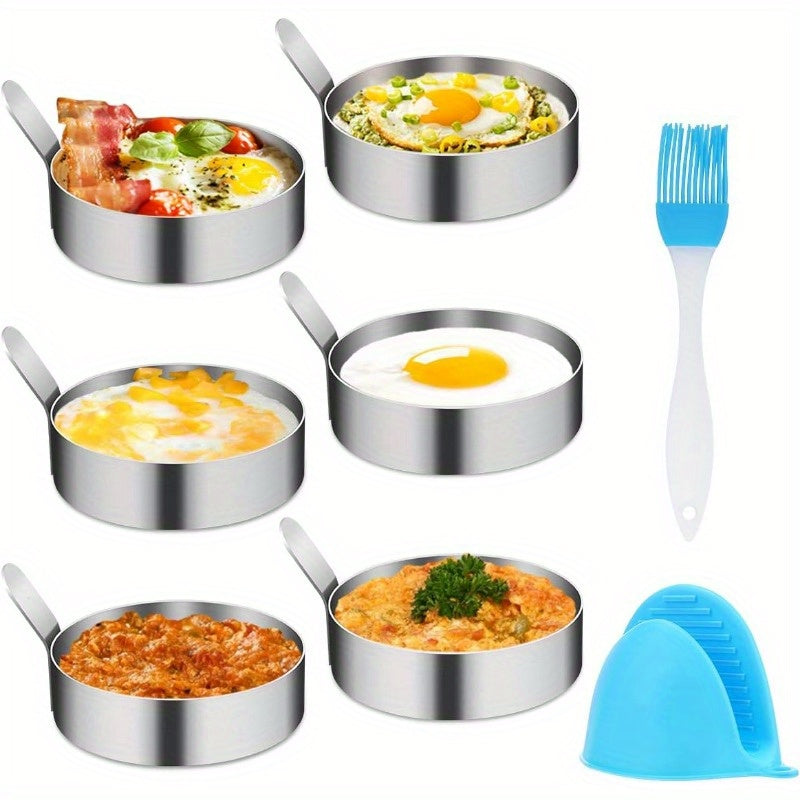 Egg Ring 4/6 Pack Set Non-Stick Stainless Steel Egg Mold Rings for Breakfast