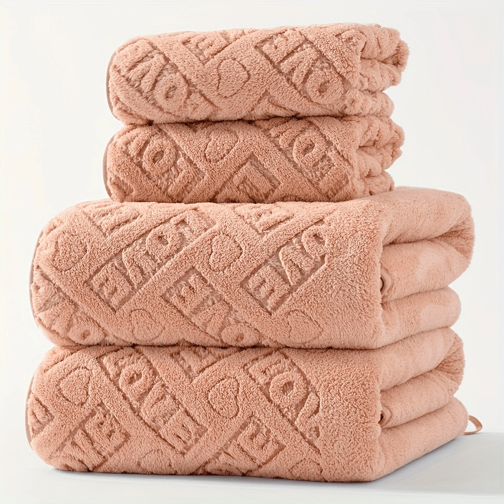 2 dona Coral Velvet yuvinish va vanna to'plami, qo'l sochiqlari va vanna o'rash bilan, 34x75cm yoki 70x140cm