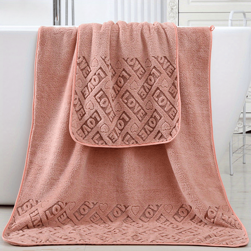 2 dona Coral Velvet yuvinish va vanna to'plami, qo'l sochiqlari va vanna o'rash bilan, 34x75cm yoki 70x140cm