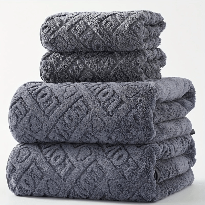 2 dona Coral Velvet yuvinish va vanna to'plami, qo'l sochiqlari va vanna o'rash bilan, 34x75cm yoki 70x140cm