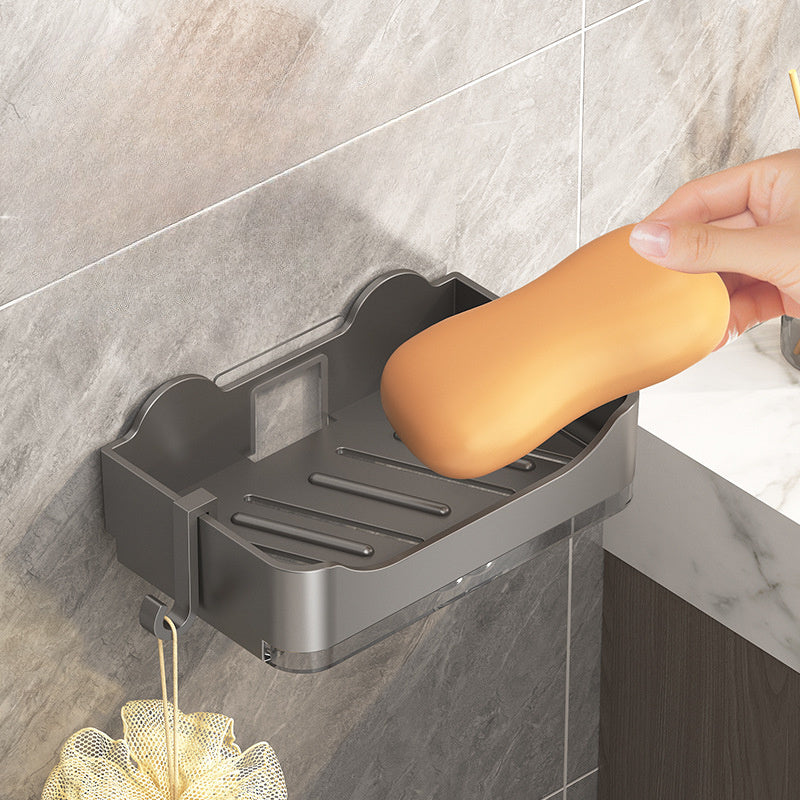 Bathroom Wall Mount Soap Dish with Drain No Drilling Needed
