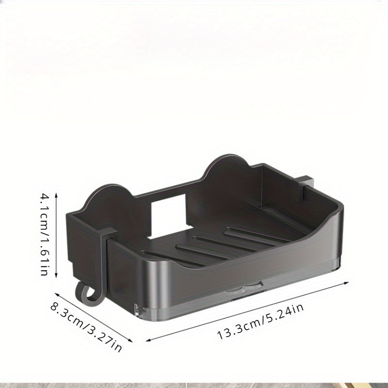 Bathroom Wall Mount Soap Dish with Drain No Drilling Needed