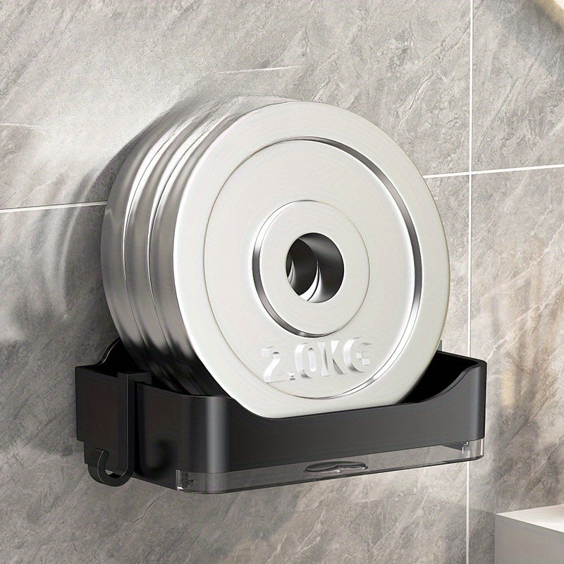 Bathroom Wall Mount Soap Dish with Drain No Drilling Needed