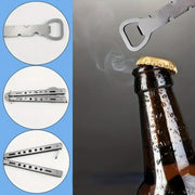 Portable Metal Folding Bottle Opener Black Silver Durable Stylish Gift for Beer Lovers