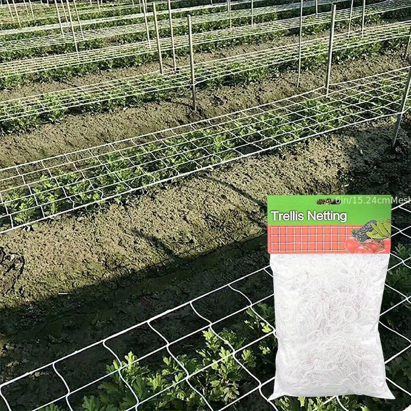 Heavy-Duty Polyester Plant Trellis Netting 5x15ft 6in Mesh for Climbing Vegetables Fruits Flowers