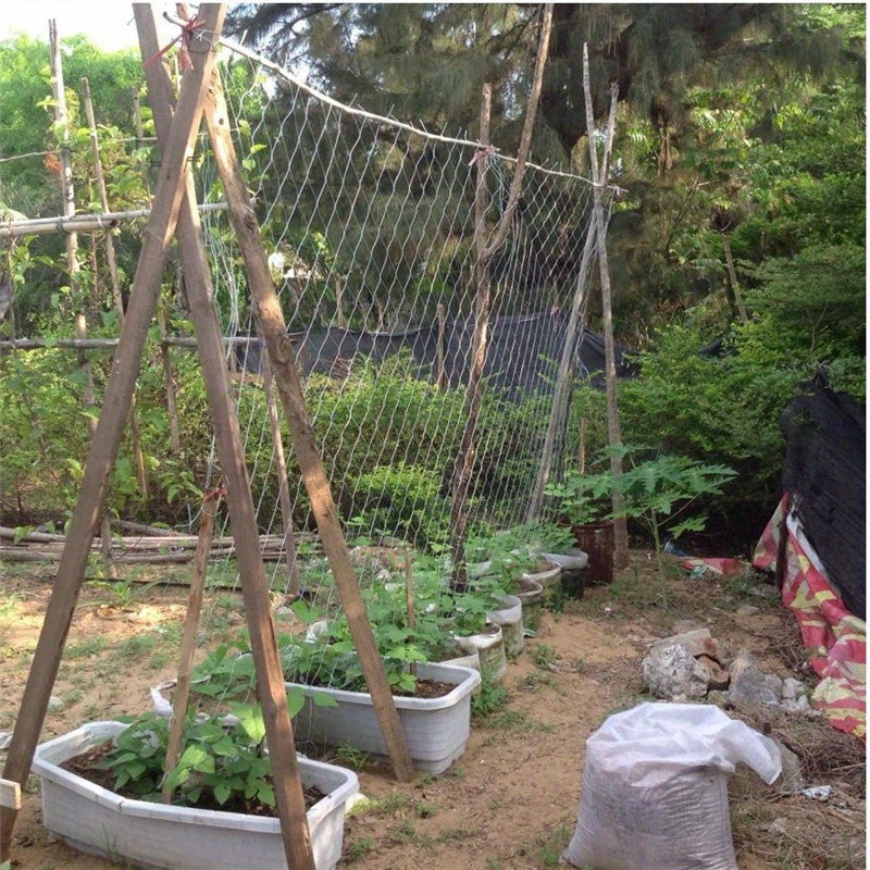 Heavy-Duty Polyester Plant Trellis Netting 5x15ft 6in Mesh for Climbing Vegetables Fruits Flowers