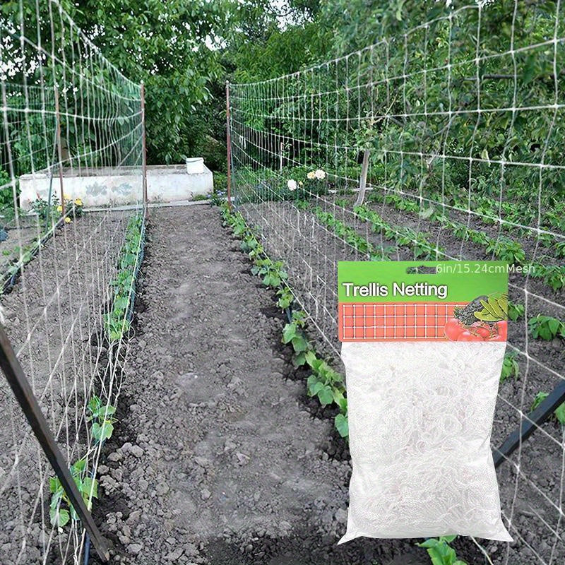Heavy-Duty Polyester Plant Trellis Netting 5x15ft 6in Mesh for Climbing Vegetables Fruits Flowers