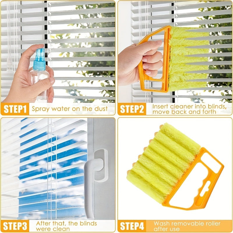 Washable Window Cleaning Brush with Microfibers for Dust and Blind Cleaning