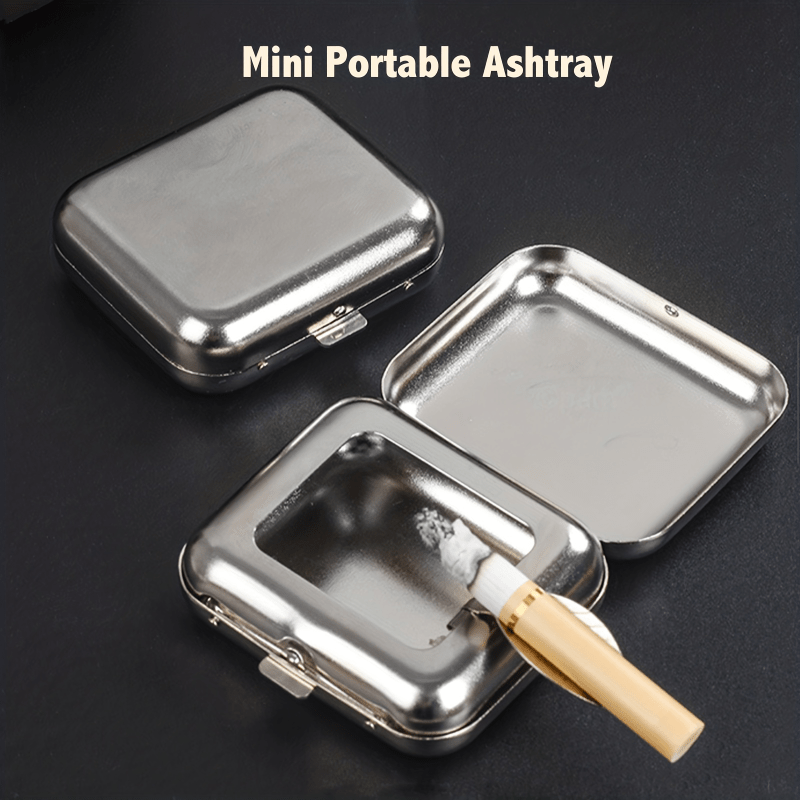 Mini Stainless Steel Ashtray Portable Small Outdoor Pocket Smoking Accessory