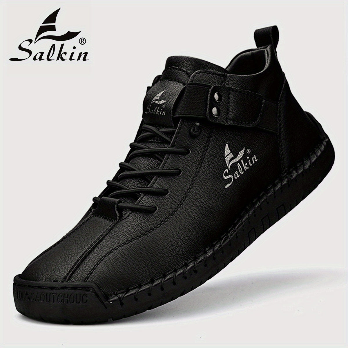 Men's Casual Shoes Rubber Sole Ankle Boots with Elastic Band Solid Color Comfortable Walking