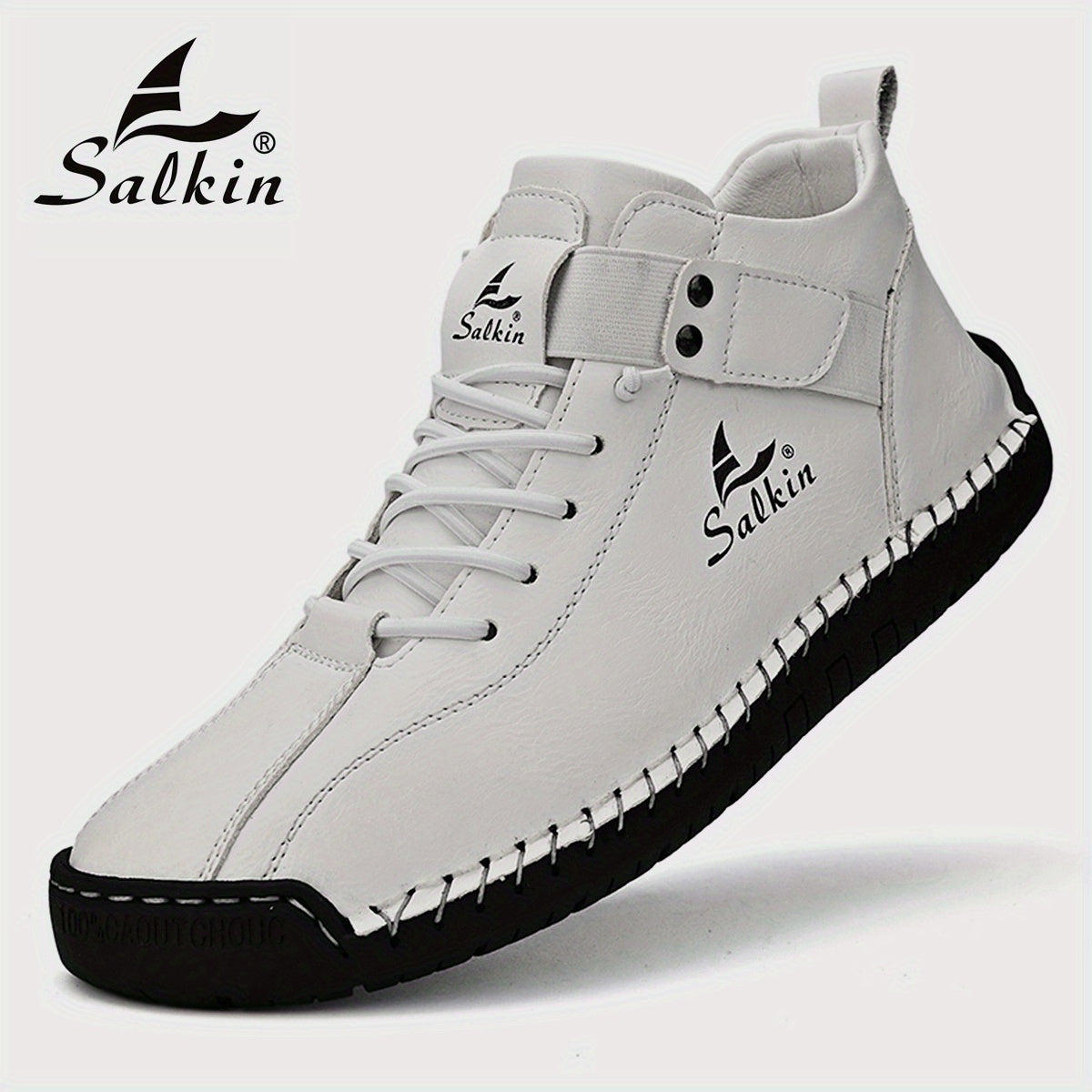 Men's Casual Shoes Rubber Sole Ankle Boots with Elastic Band Solid Color Comfortable Walking