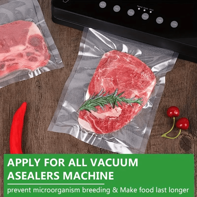 50-100 Pieces BPA-Free Vacuum Sealer Bags Textured Durable Food Storage
