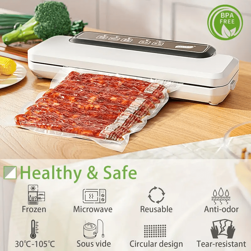 50-100 Pieces BPA-Free Vacuum Sealer Bags Textured Durable Food Storage