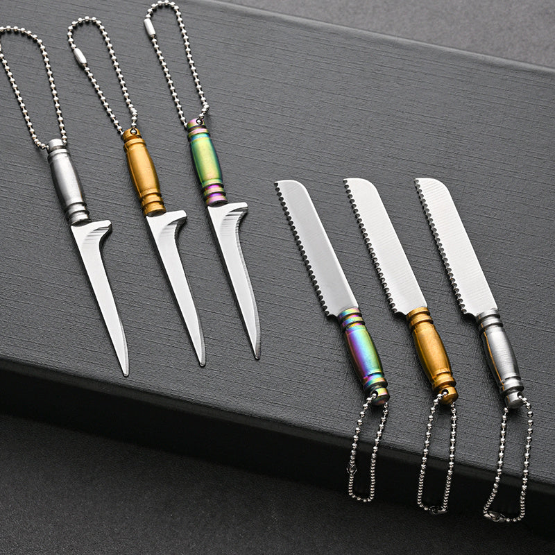 Mini Stainless Steel Keychain Knife for Camping and Fishing Portable Tool