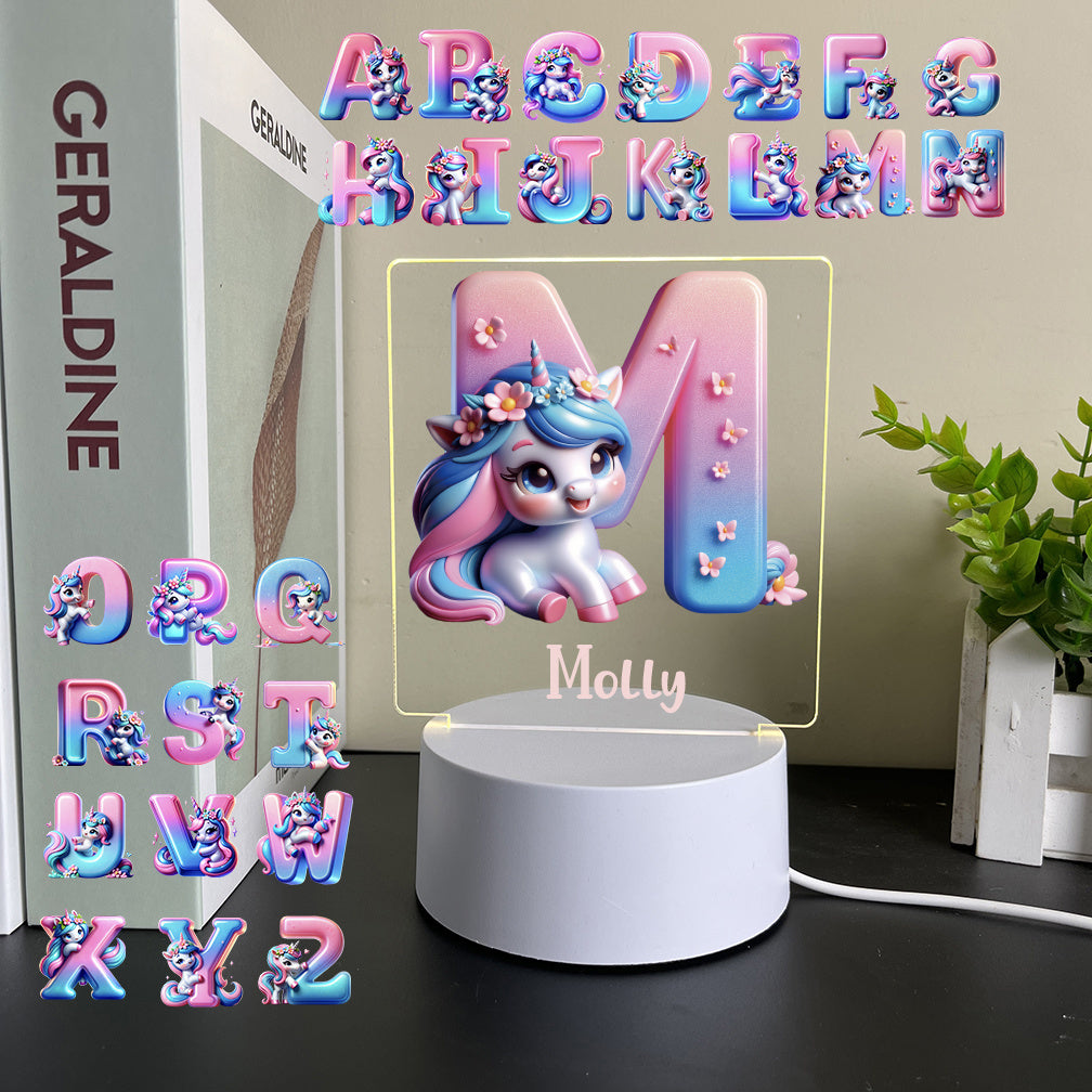 Personalized 3D LED Night Light for Kids with Color Changing Warm and Rainbow Lights