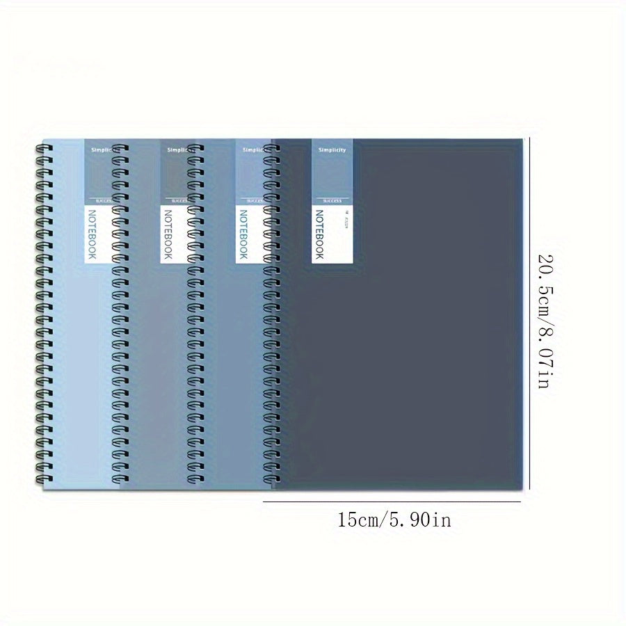 4-штуки блокнотов A5 спиральных, прочная мягкая обложка, с линированными или пустыми страницами, двойная проволочная переплётка для студентов и офисных работников