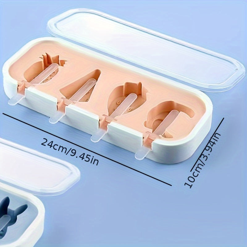 Yoz uchun kulgili shakllarga ega Silikon Popsicle shakllari - 24.99cm x 10.01cm, Restoran yoki Uy uchun ajoyib