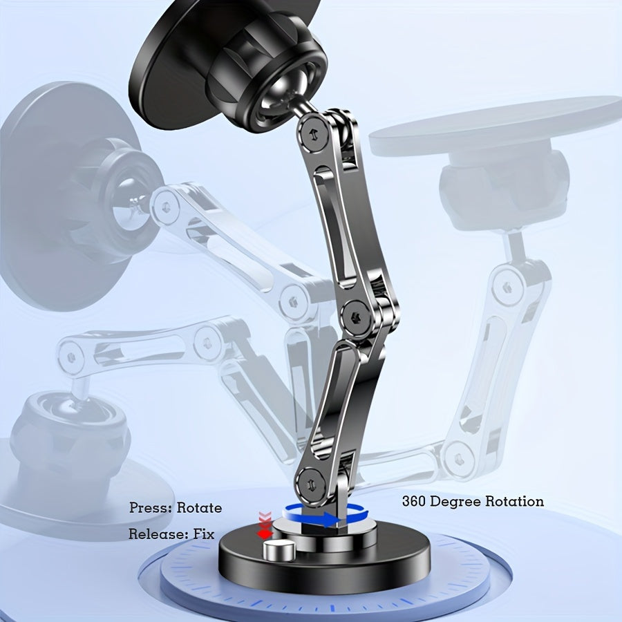 Universal Magnetic Car Phone Holder Aluminum Mount with 360° Rotation