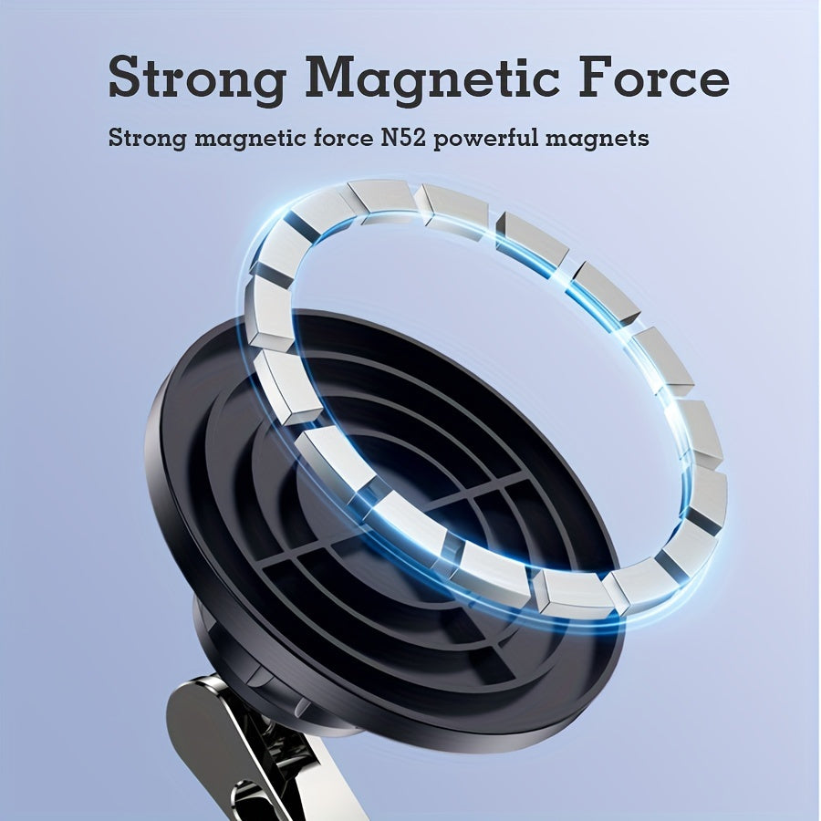 Universal Magnetic Car Phone Holder Aluminum Mount with 360° Rotation