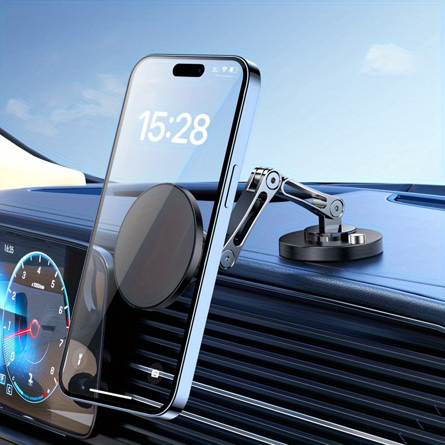 Universal Magnetic Car Phone Holder Aluminum Mount with 360° Rotation