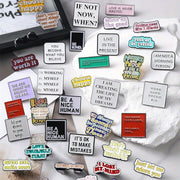 Set of Motivational Enamel Pins for Backpacks and Clothing, Durable Alloy, 10 20 or 30 Pieces