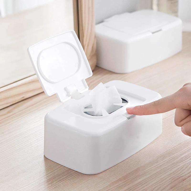 Portable Wet Wipes Dispenser Storage Box with Lid for Travel and Home