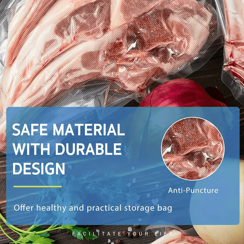 Reusable BPA-Free Vacuum Sealing Bags 5 Meters Long Pack of 2 Food Storage