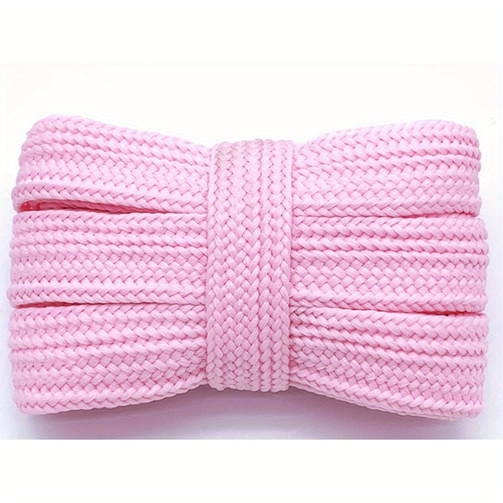 Unisex Flat Elastic Shoelaces Widened Solid Color Lace-up Accessories