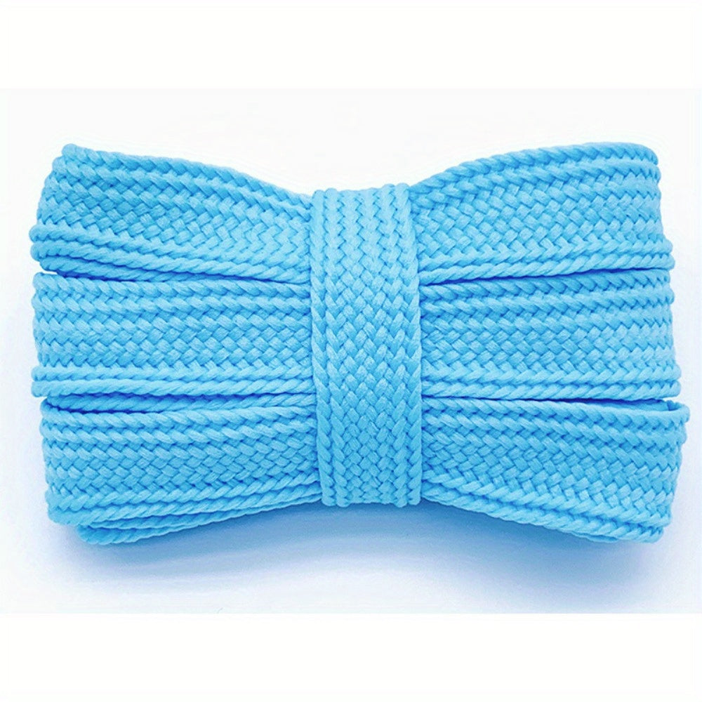 Unisex Flat Elastic Shoelaces Widened Solid Color Lace-up Accessories