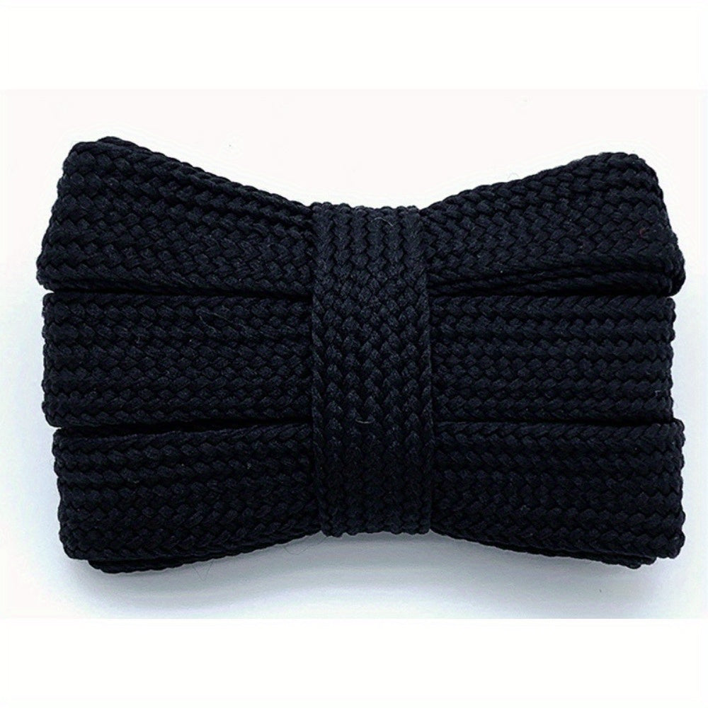 Unisex Flat Elastic Shoelaces Widened Solid Color Lace-up Accessories