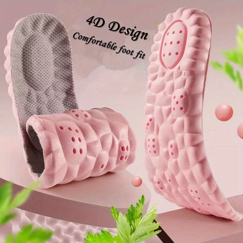 Unisex Soft 4D Feet Sole Insoles Breathable Shock Absorption Running Shoes