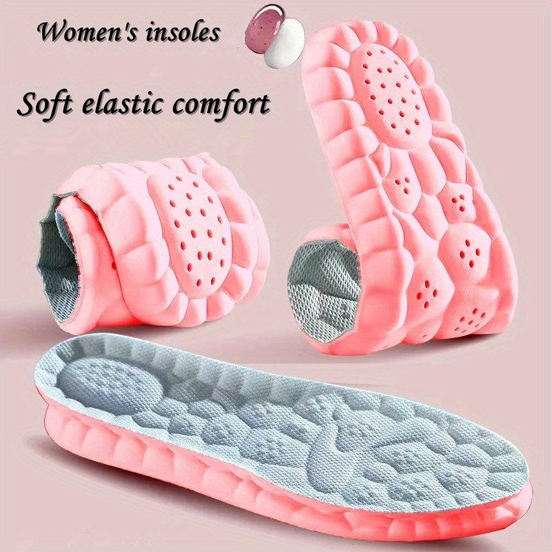 Unisex Soft 4D Feet Sole Insoles Breathable Shock Absorption Running Shoes