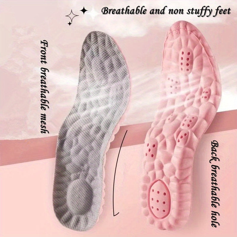 Unisex Soft 4D Feet Sole Insoles Breathable Shock Absorption Running Shoes