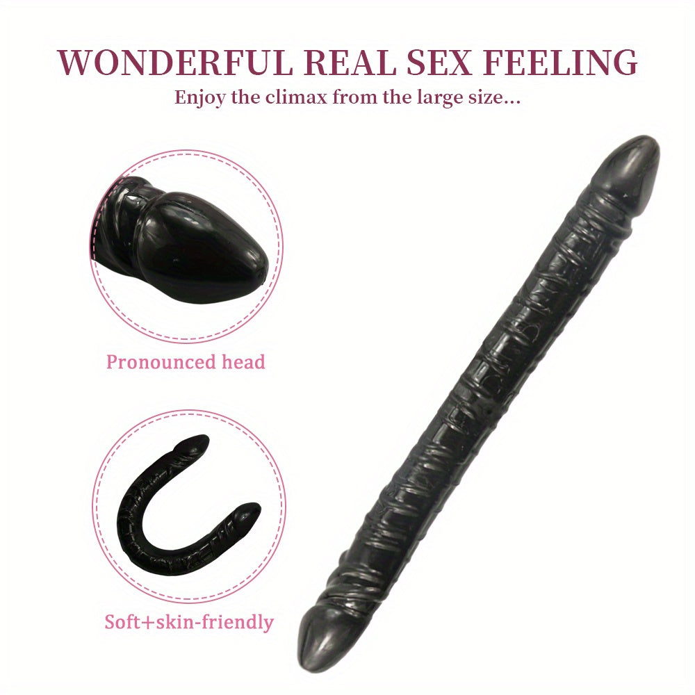 Unisex silikonli ikki boshli ajdar masturbatori 33.5cm, bir nechta ranglarda