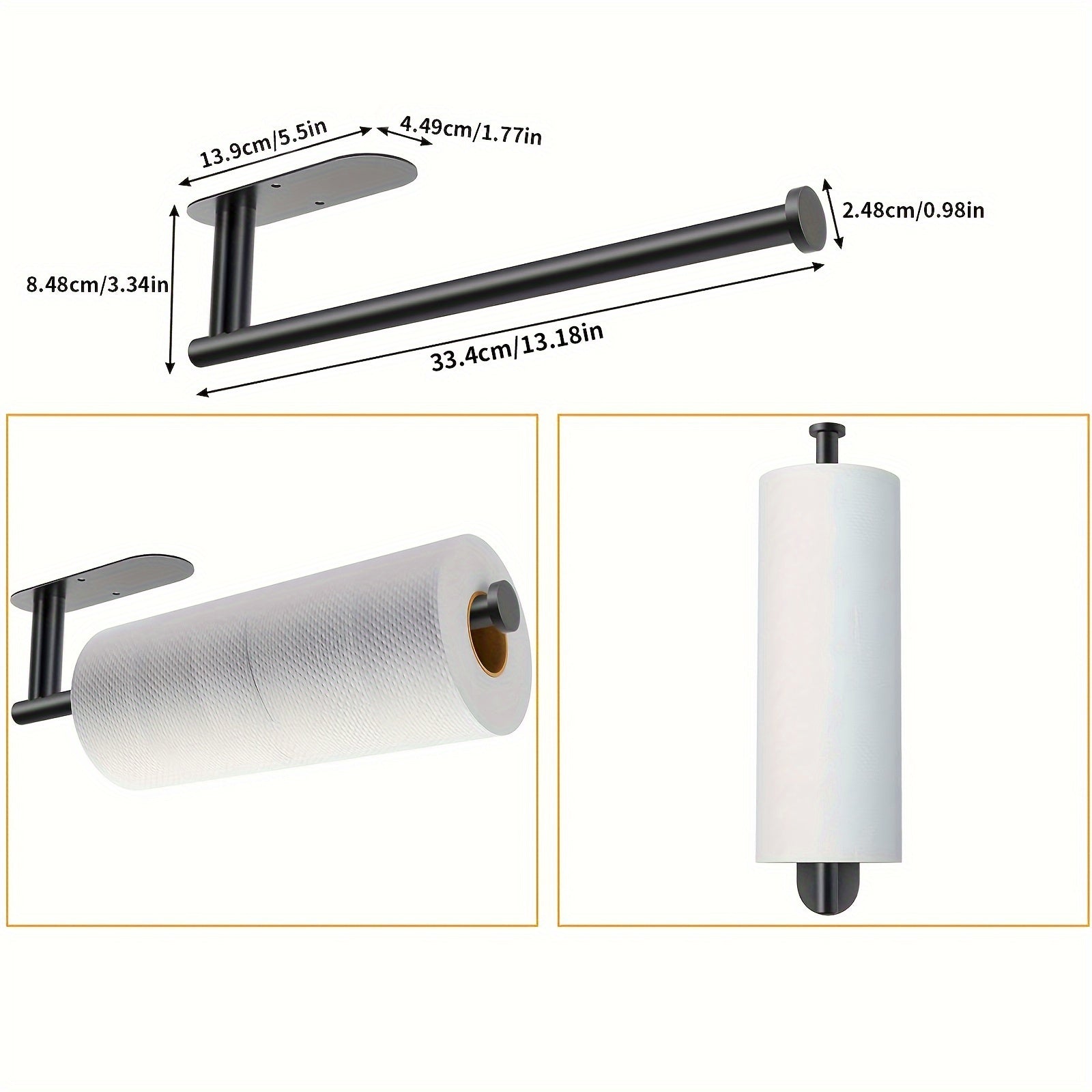 Stainless Steel Wall-Mounted Paper Towel Holder with Multiple Roll Storage