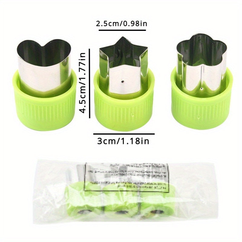 Set of 6 Stainless Steel Kitchen Tools for Fruit Cutting Flower Pressing Cookie and Vegetable Shaping