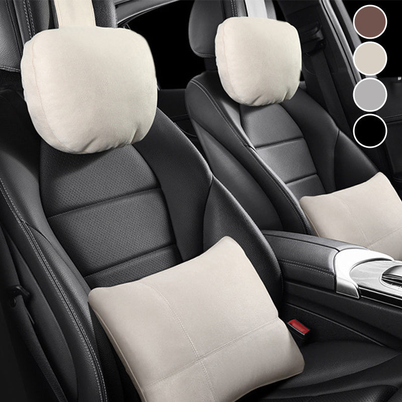 Memory Foam Car Headrest and Lumbar Support Set Adjustable Neck Pillow