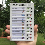 Reusable Plastic Chore Chart with Sliding Tabs for Daily Tasks and Visual Self-Discipline Checklist