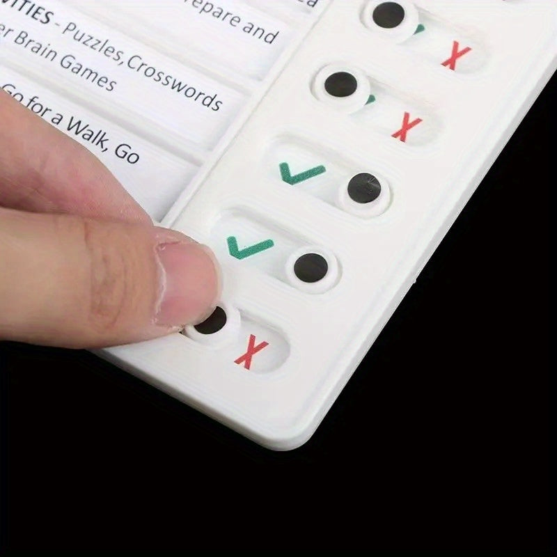 Reusable Plastic Chore Chart with Sliding Tabs for Daily Tasks and Visual Self-Discipline Checklist