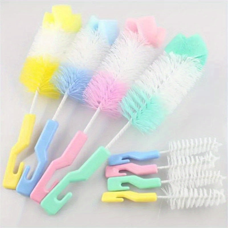 Set of 2 Baby Bottle Cleaning Brushes with 360 Degree Brush and Pacifier Cleaner