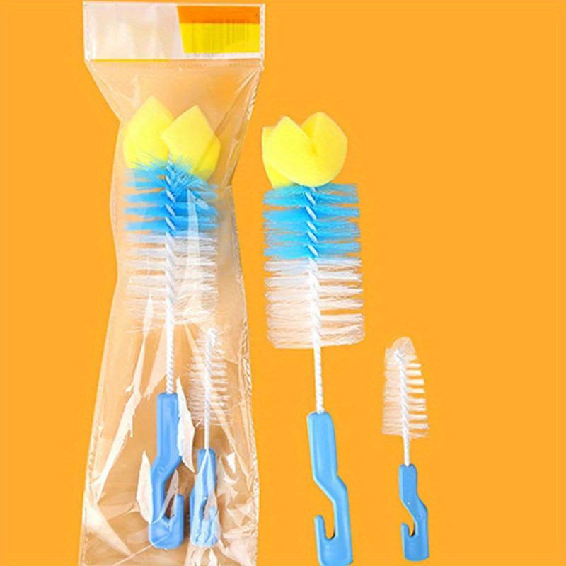 Set of 2 Baby Bottle Cleaning Brushes with 360 Degree Brush and Pacifier Cleaner