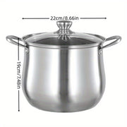 Stainless Steel Soup Pot Large Capacity for Boiling Steaming and Stewing Compatible with Induction and Gas Stoves