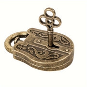 Rompecabezas de candado de oro, juego de ingenio de estilo retro, juguete educativo para adultos y niños