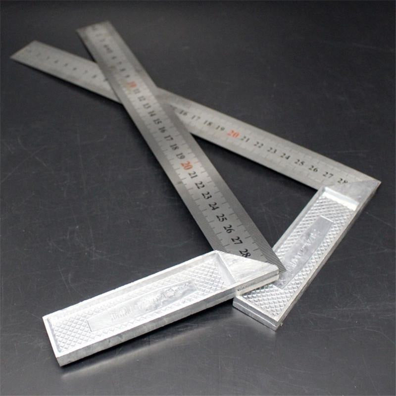 Aluminum Handle Stainless Steel Ruler Right Angle Square 250mm Tools