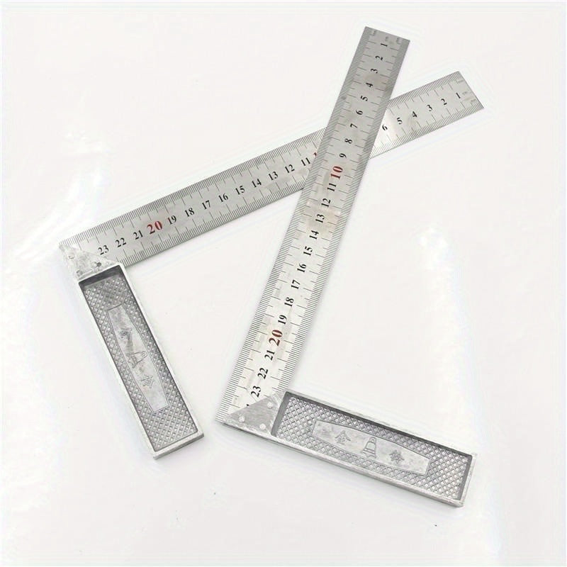 Aluminum Handle Stainless Steel Ruler Right Angle Square 250mm Tools